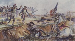 Napoleon kastades från sin häst i slaget vid Arcole, Italien, 1796