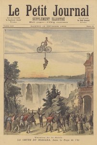 Rekreation av Niagarafallen i en föreställning av Le Pays fOr på Theatre de la Gaite