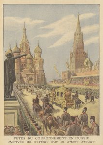 Kröningen av tsar Nicholas II och tsarina Alexandra av Ryssland av after Henri Meyer