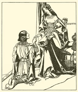 Sir Launcelot hälsar drottning Guinevere