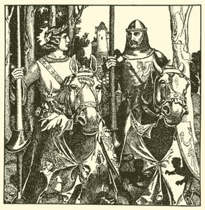 Sir Percival och Sir Lamorack rider tillsammans