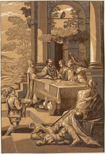 Dyk och Lazarus (höger panel) av after Jacopo Bassano John Baptist Jackson