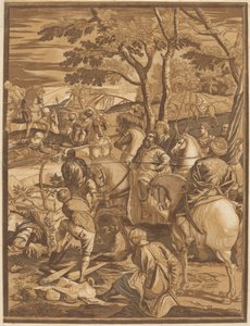 Korsfästelsen (höger panel) av after Jacopo Tintoretto John Baptist Jackson