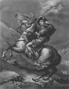 Napoleon Bonaparte korsar Alperna av after Jacques Louis David