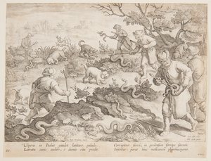 Jagar ormar av after Jan van der Straet, called Stradanus