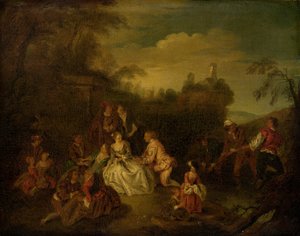 Fiskarnas gåva av after Jean Baptiste Joseph Pater