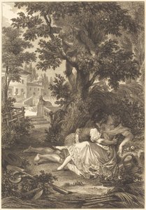 Vadet för de tre skvallren: Päronträdet av after Jean Baptiste Mallet