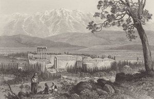 Libanon Range och Baalbec av after John Douglas Woodward