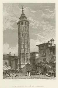 Det lutande tornet i Zaragoza av after John Frederick Lewis