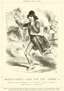 Dizzys Krect-kort för derbyt(?) av after John Tenniel