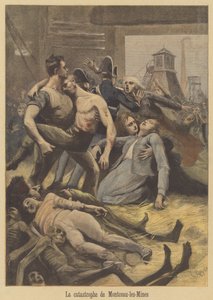 Kolgruvkatastrof i Montceau-les-Mines av after Lionel Royer