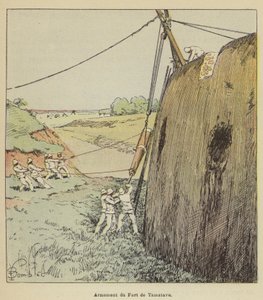 Beväpning av fortet Tamatave av after Louis Charles Bombled