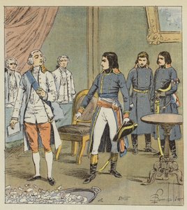 Bonaparte och greven av Cobentzel av after Louis Charles Bombled
