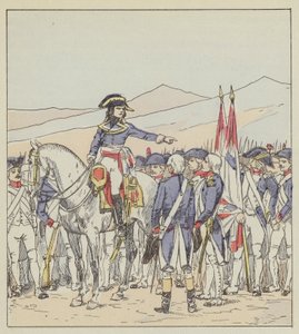 Bonaparte tillrättavisar den 85:e och 39:e av Vaubois-divisionen på Rivoli-platån av after Louis Charles Bombled