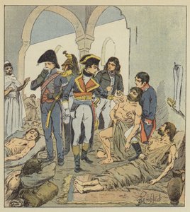 Bonaparte besöker pestoffren i Jaffa av after Louis Charles Bombled