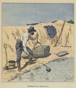 Guldforskare på Madagaskar av after Louis Charles Bombled