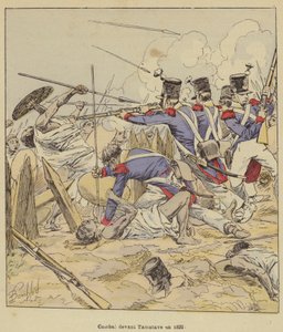Strid framför Tamatave 1829 av after Louis Charles Bombled