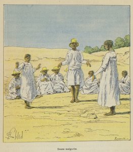 Madagaskisk dans av after Louis Charles Bombled