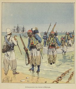 Landstigning av Turkos vid Majunga av after Louis Charles Bombled