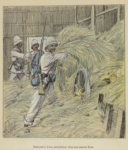 Upptäckt av ett maskingevär i ett Hova-hus av after Louis Charles Bombled