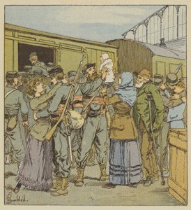 Ombordstigning av franc-tireurs i Paris av after Louis Charles Bombled