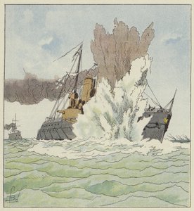Explosion du Petropavlovsk av after Louis Charles Bombled