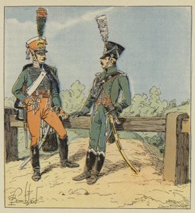 Kejserliga gardet, hedersgardet, 1813-1814, ordnad gendarme, 1806-1807 av after Louis Charles Bombled