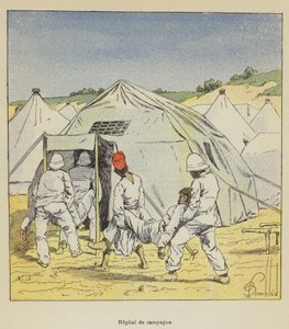 fältsjukhus av after Louis Charles Bombled