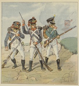 Ung garde, 1806, värnpliktig-grenadier, Tirailleur-grenadier, Flanker-jägare