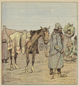 Mercanti-jude som följer med de tyska arméerna, från naturen av after Louis Charles Bombled
