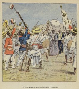 Drottningen besöker Tananarives skansar av after Louis Charles Bombled