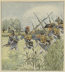 Den franska armén korsar Piave av after Louis Charles Bombled