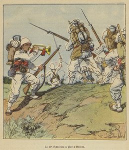 Den 40:e chassören en pied vid Beritza av after Louis Charles Bombled