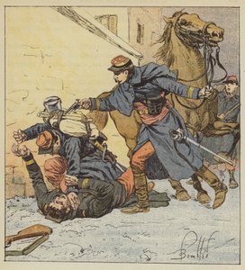 Överste Choppin-Merey dödar en oregerlig soldat av after Louis Charles Bombled