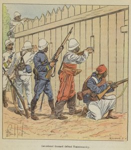 Överste Gonard försvarar Tsainimandry av after Louis Charles Bombled