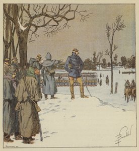 General Chanzy går på frontpositionerna den 11 januari innan striden av after Louis Charles Bombled