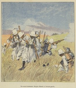 Sekundlöjtnant Zaigue skadar avantgarden av after Louis Charles Bombled