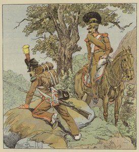 Portugisisk legion, infanteri, jägare, kavalleri, beridna jägare av after Louis Charles Bombled