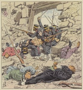 Japanerna går in i Peking. av after Louis Charles Bombled