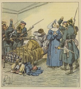 Preussarna vid Boulevard Negrier ambulans av after Louis Charles Bombled