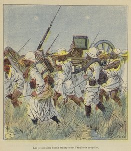 Hova-fångar bär erövrat artilleri av after Louis Charles Bombled