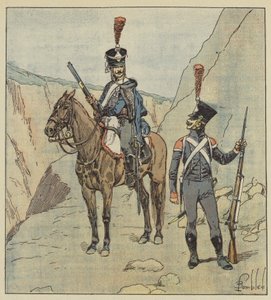 Provinserna som gränsar till turkarna hade kroatiska regementen av after Louis Charles Bombled