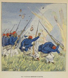 Katapulterna i Andriba av after Louis Charles Bombled