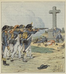 Tre fjärdedelar av den franska adeln förstördes därmed. av after Louis Charles Bombled