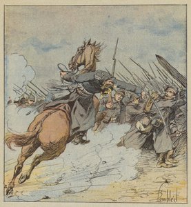 Överste de Kontskis död av after Louis Charles Bombled