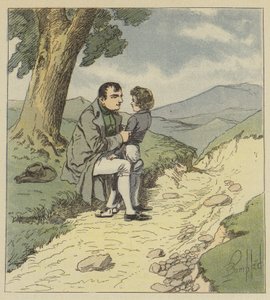 Napoleon och Tristan de Montholon av after Louis Charles Bombled