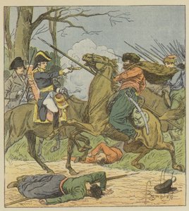 Napoleon överraskade Brienne av kosackerna av after Louis Charles Bombled