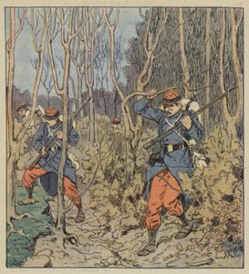 Våra soldater i skogen av after Louis Charles Bombled