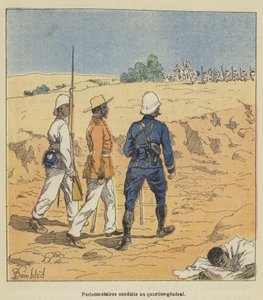 Parlamentariker förda till högkvarteret av after Louis Charles Bombled