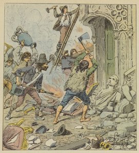 Plundring av Rom av after Louis Charles Bombled